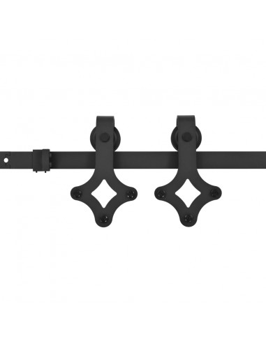 Porta Scorrevole con Set Hardware 90x210 cm Legno Massello Pino