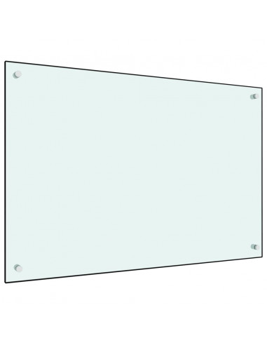 Paraschizzi per Cucina Bianco 90x60 cm in Vetro Temperato