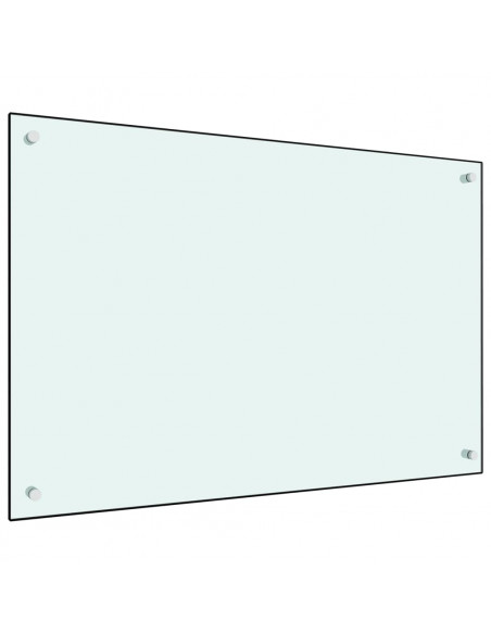 Paraschizzi per Cucina Bianco 90x60 cm in Vetro Temperato