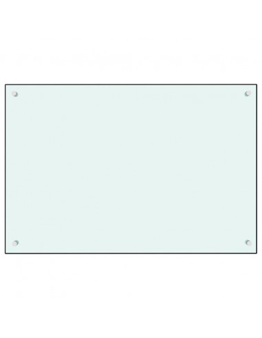 Paraschizzi per Cucina Bianco 90x60 cm in Vetro Temperato
