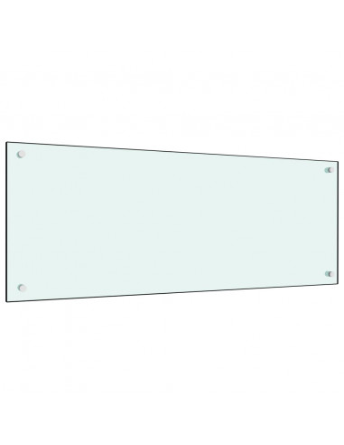 Paraschizzi per Cucina Bianco 100x40 cm in Vetro Temperato