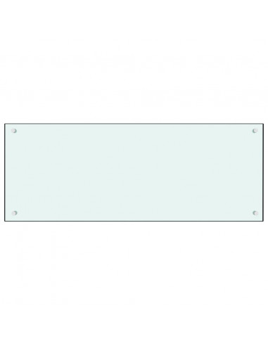 Paraschizzi per Cucina Bianco 100x40 cm in Vetro Temperato