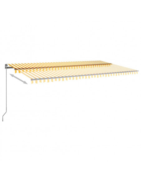 Tenda Automatica con Sensore Vento LED 600x300 cm Gialla Bianca