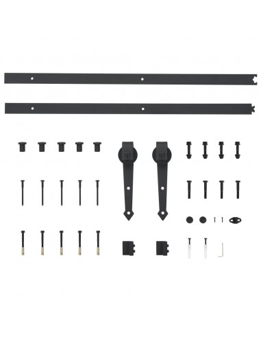 Porta Scorrevole con Set Hardware 85x210 cm Legno Massello Pino