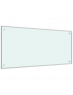 Paraschizzi per Cucina Bianco 100x50 cm in Vetro Temperato 2