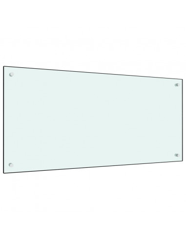 Paraschizzi per Cucina Bianco 100x50 cm in Vetro Temperato