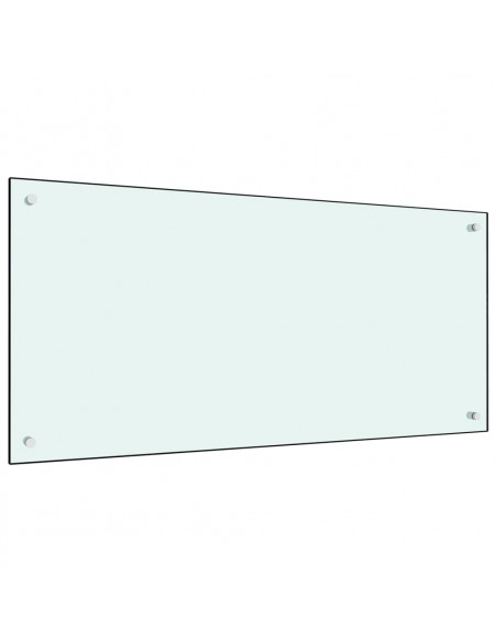 Paraschizzi per Cucina Bianco 100x50 cm in Vetro Temperato