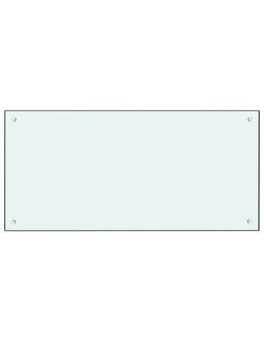 Paraschizzi per Cucina Bianco 100x50 cm in Vetro Temperato