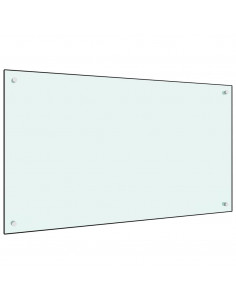 Paraschizzi per Cucina Bianco 100x60 cm in Vetro Temperato 2