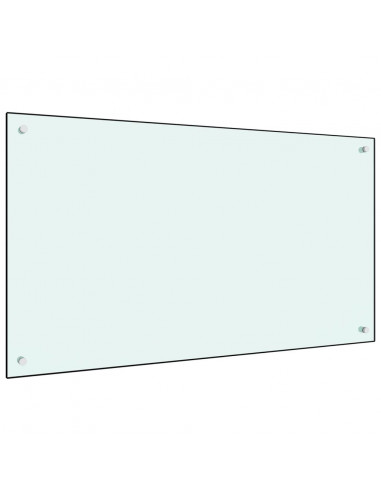 Paraschizzi per Cucina Bianco 100x60 cm in Vetro Temperato