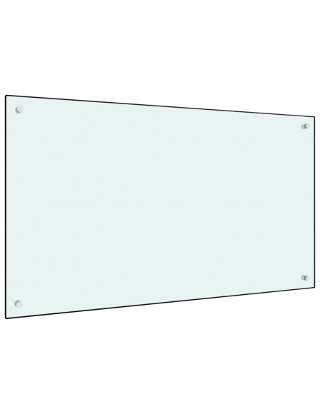 Paraschizzi per Cucina Bianco 100x60 cm in Vetro Temperato