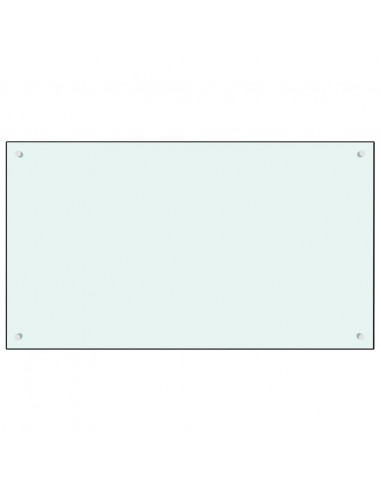 Paraschizzi per Cucina Bianco 100x60 cm in Vetro Temperato