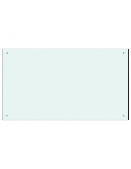 Paraschizzi per Cucina Bianco 100x60 cm in Vetro Temperato