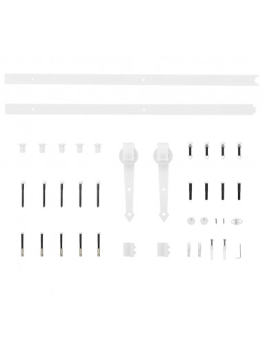 Porta Scorrevole con Set Hardware 95x210 cm Legno Massello Pino