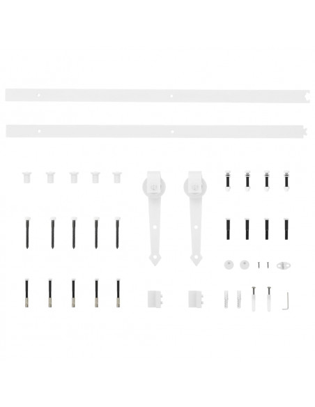 Porta Scorrevole con Set Hardware 95x210 cm Legno Massello Pino