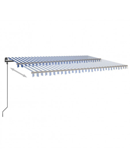 Tenda Automatica con Sensore Vento e LED 6x3 m Blu Bianca