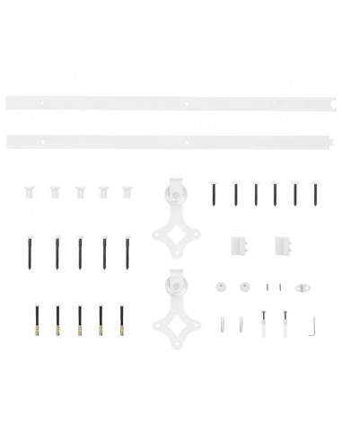 Porta Scorrevole con Set Hardware 80x210 cm Legno Massello Pino