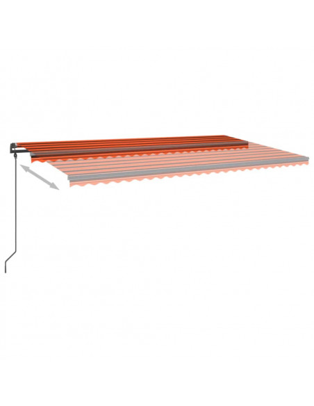 Tenda Automatica con Sensore Vento e LED 6x3 m Arancio Marrone