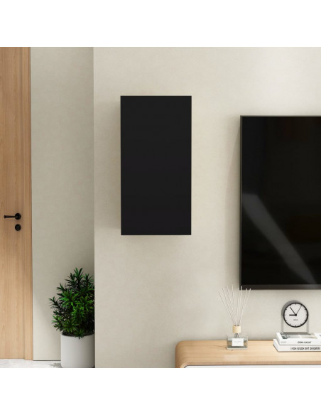 Mobile Porta TV Nero 30,5x30x60 cm in Legno Multistrato