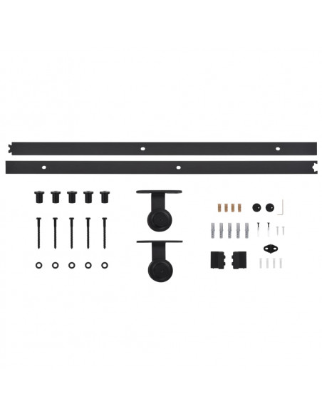 Porta Scorrevole con Set Hardware 95x210 cm Legno Massello Pino