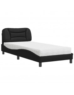 Letto con Materasso Nero 80x200 cm in Similpelle 2