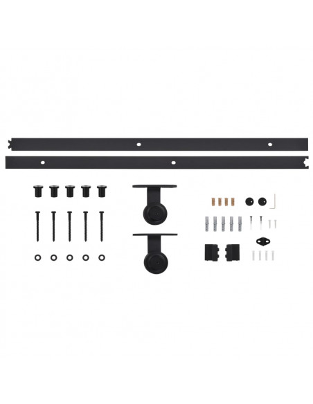 Porta Scorrevole con Set Hardware 85x210 cm Legno Massello Pino