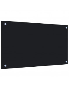 Paraschizzi per Cucina Nero 70x40 cm in Vetro Temperato 2