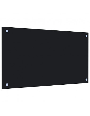 Paraschizzi per Cucina Nero 70x40 cm in Vetro Temperato