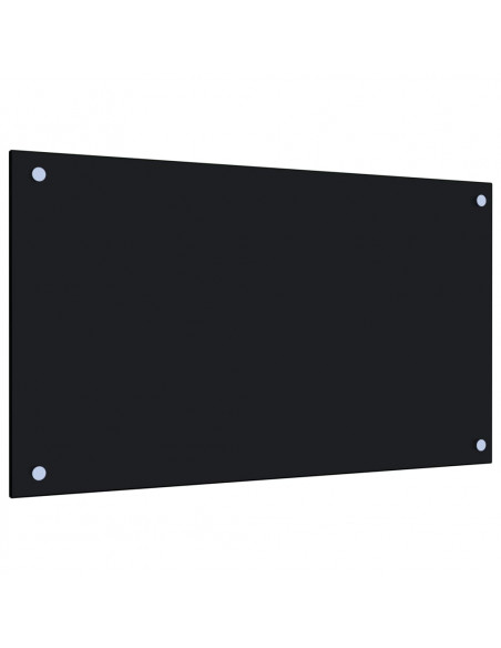 Paraschizzi per Cucina Nero 70x40 cm in Vetro Temperato