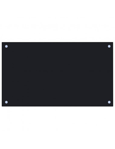 Paraschizzi per Cucina Nero 70x40 cm in Vetro Temperato