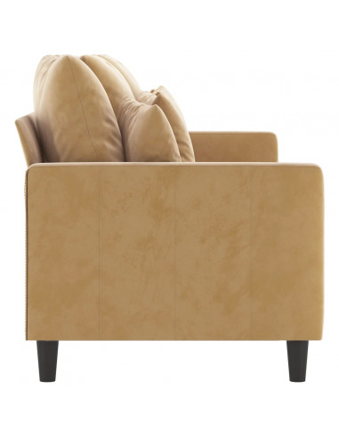 Divano a 3 Posti Marrone 180 cm in Velluto