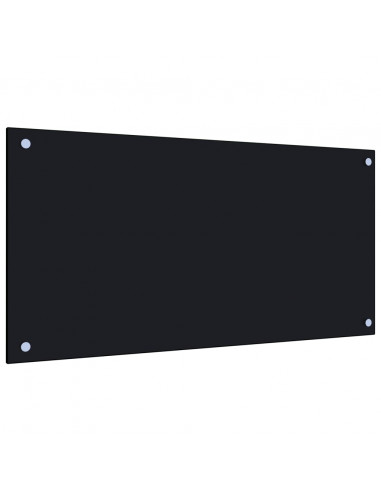 Paraschizzi per Cucina Nero 80x40 cm in Vetro Temperato