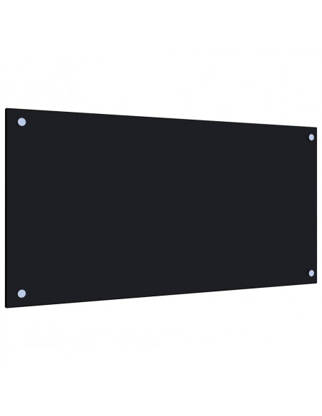 Paraschizzi per Cucina Nero 80x40 cm in Vetro Temperato