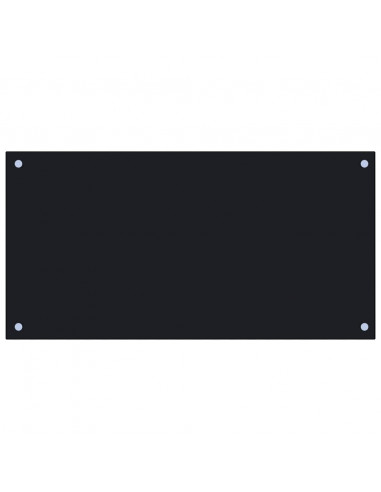 Paraschizzi per Cucina Nero 80x40 cm in Vetro Temperato