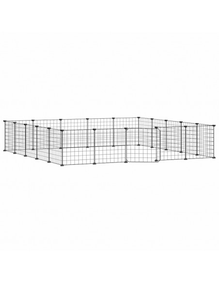 Gabbia per Animali 20 Pannelli con Porta Nera 35x35 cm Acciaio