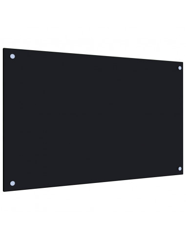 Paraschizzi per Cucina Nero 80x50 cm in Vetro Temperato