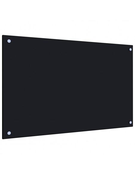 Paraschizzi per Cucina Nero 80x50 cm in Vetro Temperato