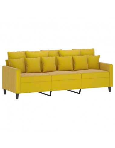 Set di Divani 2 pz con Cuscini giallo in Velluto