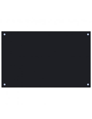 Paraschizzi per Cucina Nero 80x50 cm in Vetro Temperato