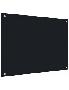Paraschizzi per Cucina Nero 80x60 cm in Vetro Temperato 2