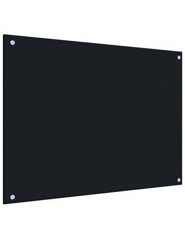 Paraschizzi per Cucina Nero 80x60 cm in Vetro Temperato