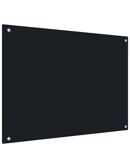 Paraschizzi per Cucina Nero 80x60 cm in Vetro Temperato