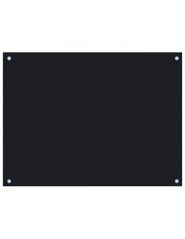 Paraschizzi per Cucina Nero 80x60 cm in Vetro Temperato