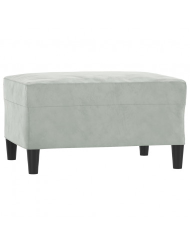 Set di Divani 3 pz con Cuscini Grigio Chiaro in Velluto