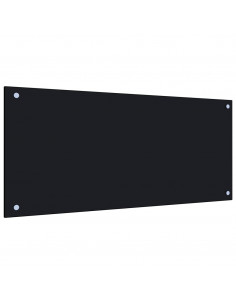 Paraschizzi per Cucina Nero 90x40 cm in Vetro Temperato 2