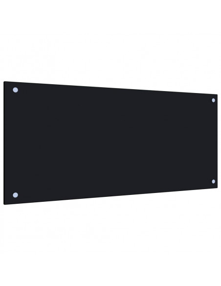 Paraschizzi per Cucina Nero 90x40 cm in Vetro Temperato