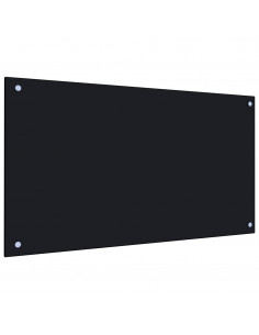 Paraschizzi per Cucina Nero 90x50 cm in Vetro Temperato 2