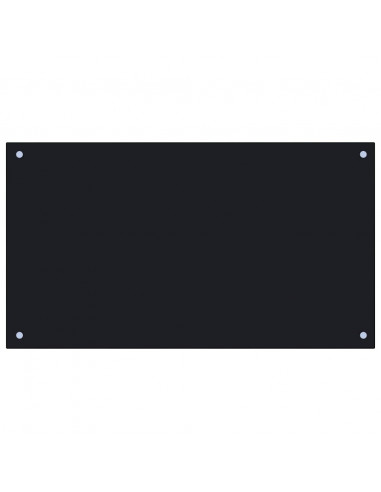 Paraschizzi per Cucina Nero 90x50 cm in Vetro Temperato