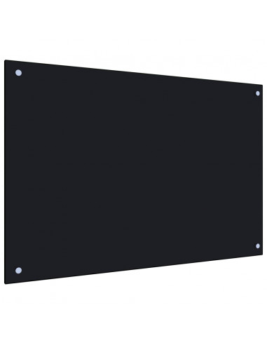 Paraschizzi per Cucina Nero 90x60 cm in Vetro Temperato