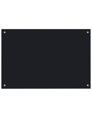 Paraschizzi per Cucina Nero 90x60 cm in Vetro Temperato